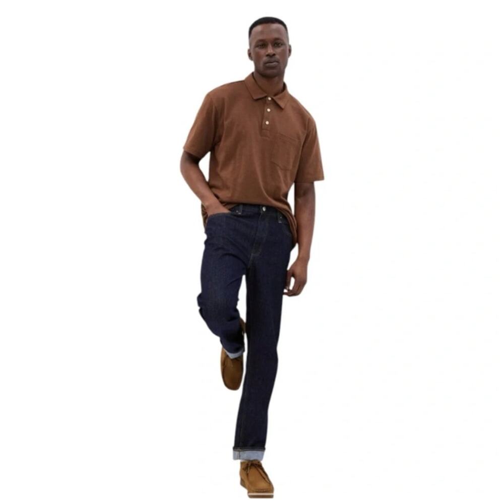 GAP Men Straight Rinse Dark Blue 100% Cotton Jeans | 36